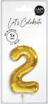 I AM CREA Folienballon Zahl 2 85cm