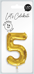 I AM CREA Folienballon Zahl 5 85cm