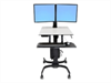 ERGOTRON roll stand, WorkFit-C, dual Sit-Stand
