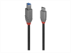 LINDY 0.5m, USB 3.2, Type C, to B, Cable, Anthra