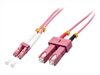 LINDY Fiber Optic Cable, OM4, LC-SC, 20m, pink ,