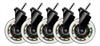 DELTACO RGB Casters,Wheels,5-pack